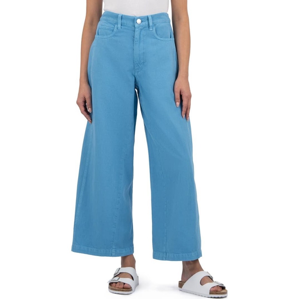Kut from the‎ Kloth Ash High Rise Wide Leg Pants Amalfi Blue KB58001 Womens 4